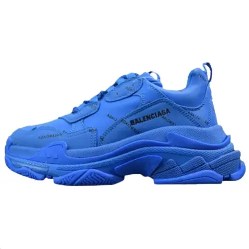 Balenciaga Triple S Leather Low top Chunky Sneakers Men's Blue