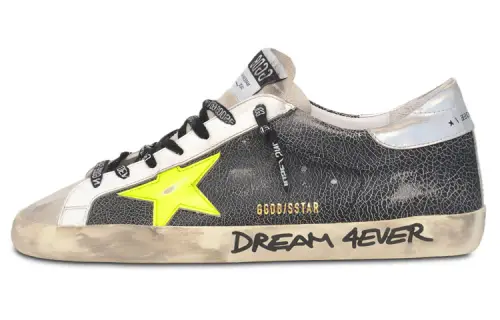 Golden Goose Super Star Low top Stylish Skateboarding Shoes Men's Black Yellow