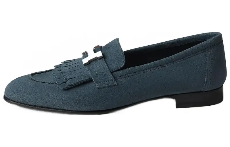 HERMES Royal Leather Casual Shoes Women's Sky Blue