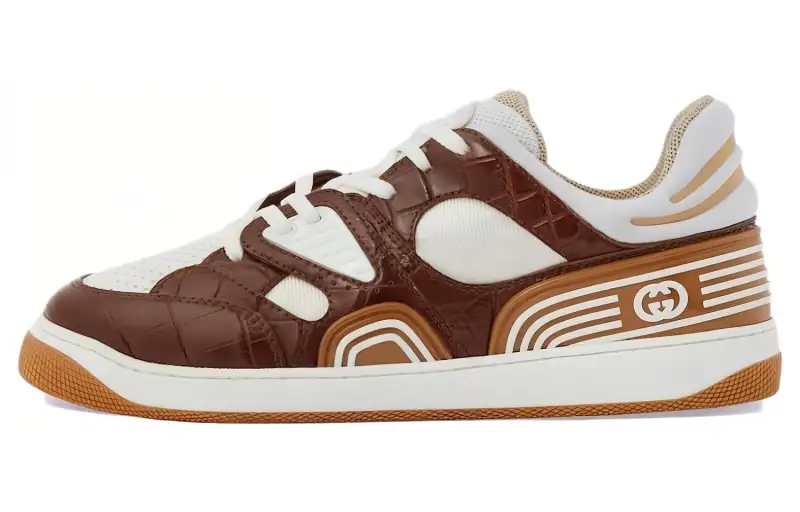 GUCCI Leather Low top Casual Shoes Men's Brown