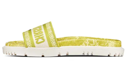 DIOR Dway Rubber Sole Slide Slippers Women's Lemon