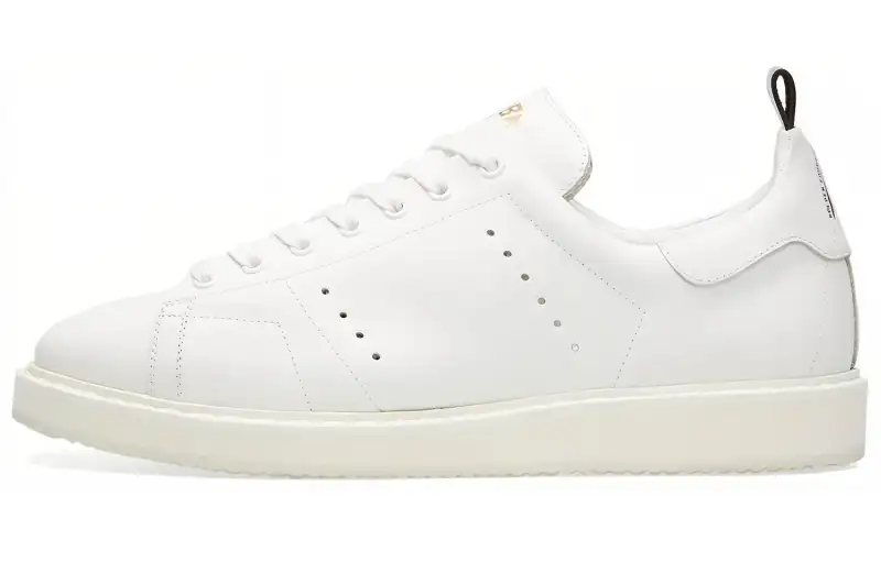 Golden Goose GGDB Starter Leather Stylish Skateboarding Shoes Men's White