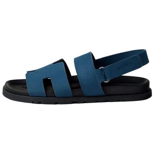 HERMES Genius One Strap Sandals Men's Dark Blue
