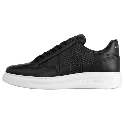 LOUIS VUITTON Beverly Hills Cow Leather Low top Skateboard Shoes Men's Black