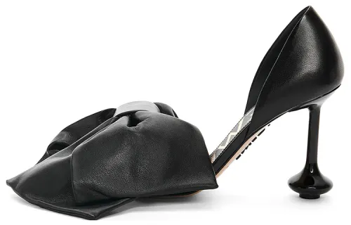LOEWE Toy D'Orsay Sheepskin Slim Heel High Heels 9cm Women's Black