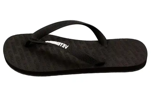 Vetements All-Over Logo Printed Flip Flops 'Black'