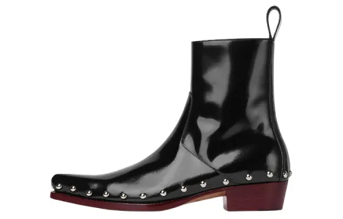 Bottega Veneta Studded Glossy Ankle Boots