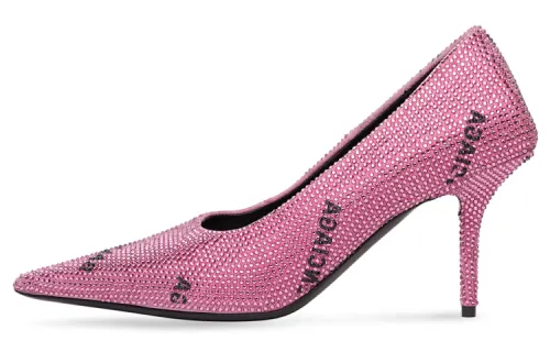 Balenciaga Knife Cow Leather Slim Heel High Heels 8cm Women's Pink