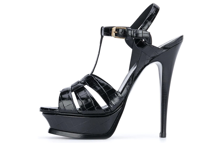 SAINT LAURENT Tribute One Strap Sandals 10.5cm Women's Black