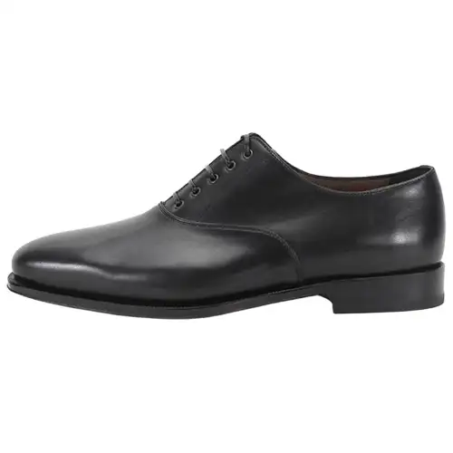 FERRAGAMO Cow Split Leather Dress Shoes Men's Black