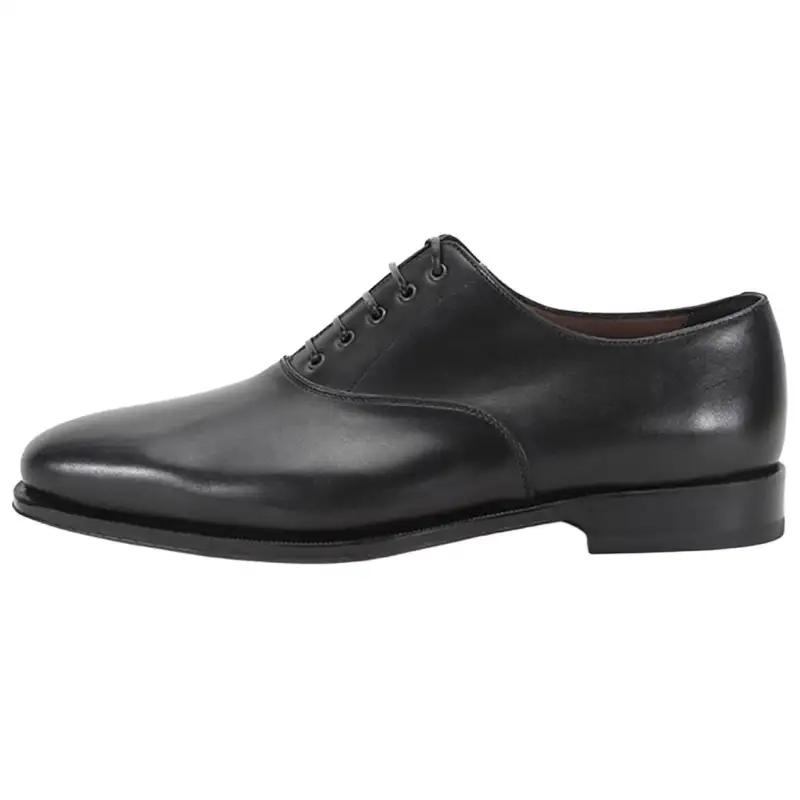 FERRAGAMO Cow Split Leather Dress Shoes Men's Black