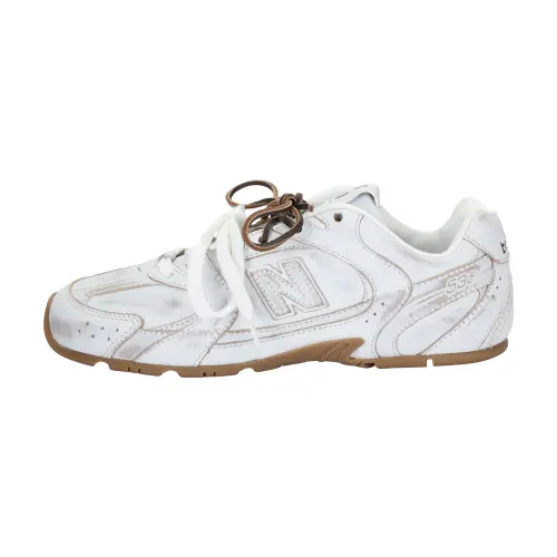 New Balance x MIU MIU NB 530 SL Leather Abrasion Resistant Low top Casual Shoes Women's White