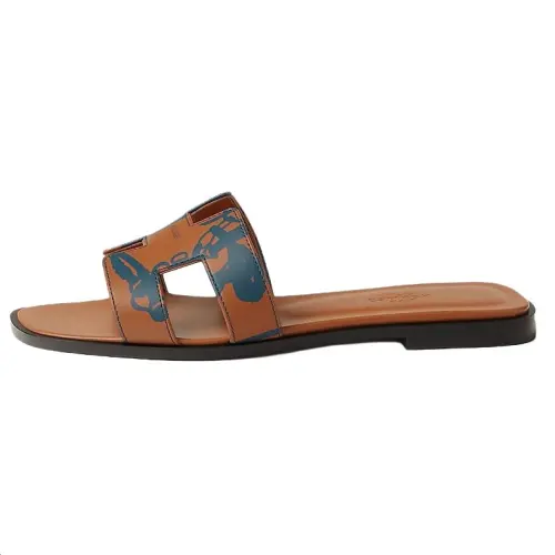 HERMES Oran Slide Slippers Women's Brown