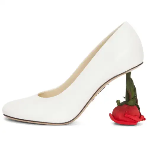 LOEWE Toy Rose Irregular Heel High Heels 9cm Women's White