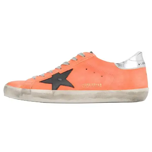 Golden Goose Super Star Athleisure Stylish Skateboarding Shoes Men's Orange Distressed