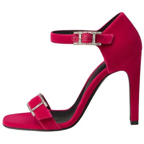 HERMES Judy One Strap Sandals 10.5cm Women's Fuchsia