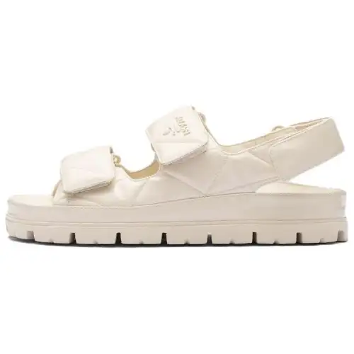 PRADA Women's Padded Nappa Sandal 'Desert Beige'