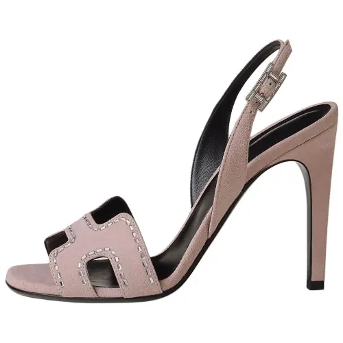 HERMES Holy One Strap Sandals 10.5cm Women's Purple