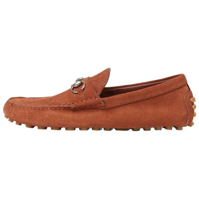 GUCCI Horsebit Gommino Loafers Men's Brown