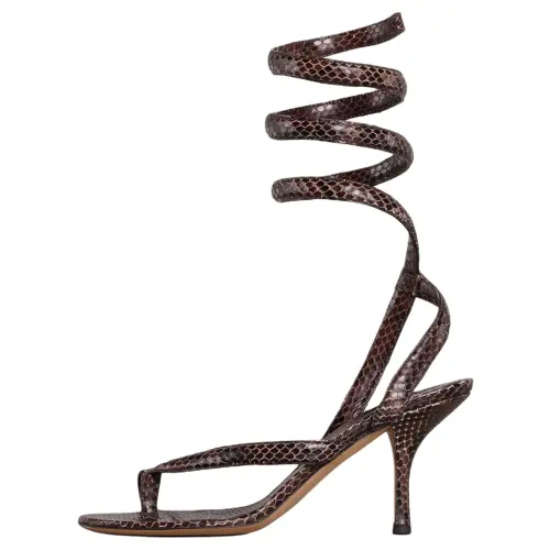 Bottega Veneta Spiral One Strap Sandals 8cm Women's Umber