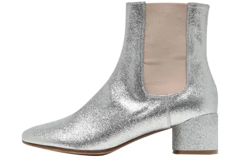 Maison Margiela Glitter Ankle Short Chelsea Boots Women's Silver