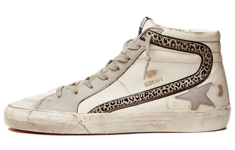 Golden Goose Slide Stylish Skateboarding Shoes Men's Ecru