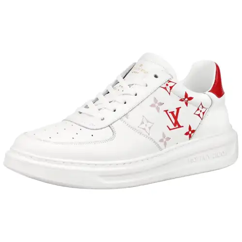 LOUIS VUITTON Beverly Hills Low top Stylish Skateboarding Shoes Men's White Red