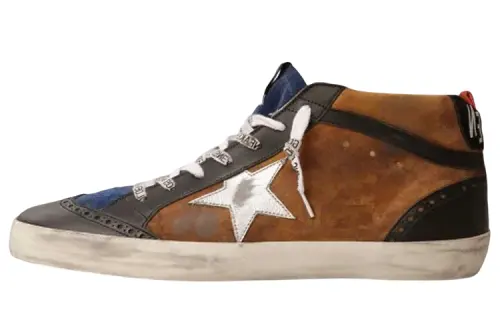 Golden Goose Mid Star Stylish Skateboarding Shoes Men's Brown