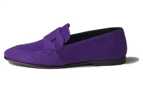 HERMES Honest Loafers Women's Purple