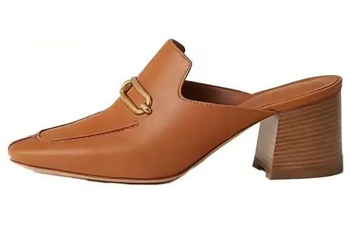 HERMES Closed Toe Slippers Women's Brown