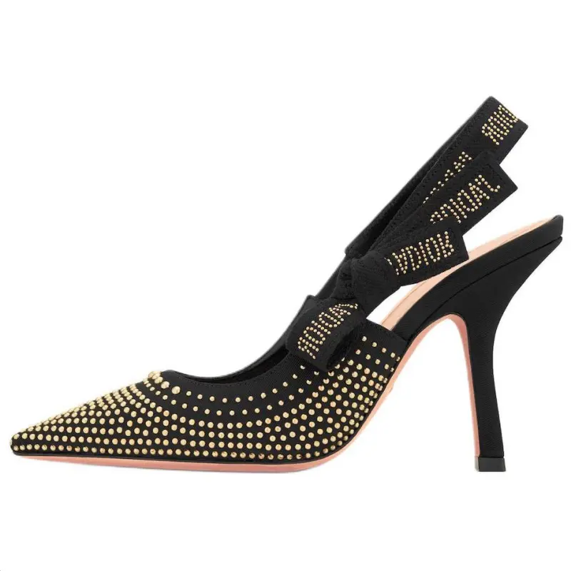 DIOR J'Adior Slim Heel High Heels 10cm Women's Yellow Brown