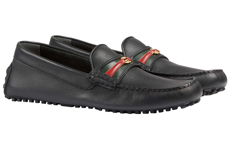GUCCI Ayrton Gommino Loafers Men's Black