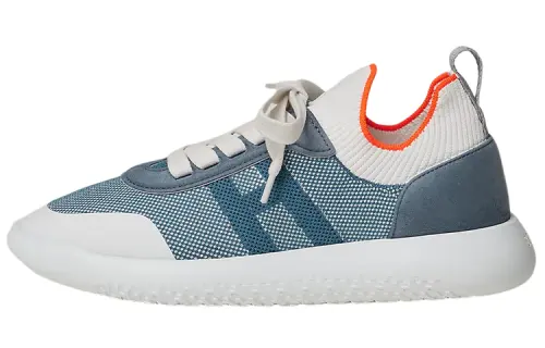 HERMES Hermès Crew Leather Suede Sneakers Wear-Resistant Low-Top Lifestyle Shoes Women's Blue