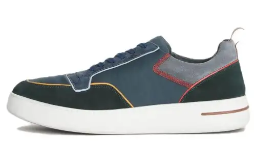 Loro Piana Newport Suede Low top Skateboard Shoes Men's Blue Green Gray