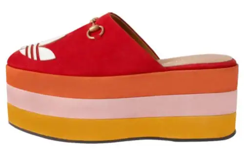 GUCCI Adidas X GUCCI Women's Gg Platform Sandal 'Red Suede' Women's