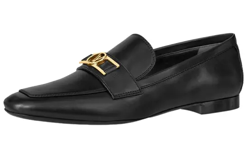 LOUIS VUITTON Upper Case Cow Leather Comfortable Women's Casual Shoes Women's Black