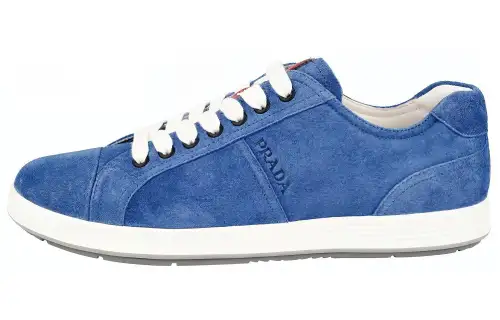 PRADA Lace Up Low top Stylish Skateboarding Shoes Men's Blue