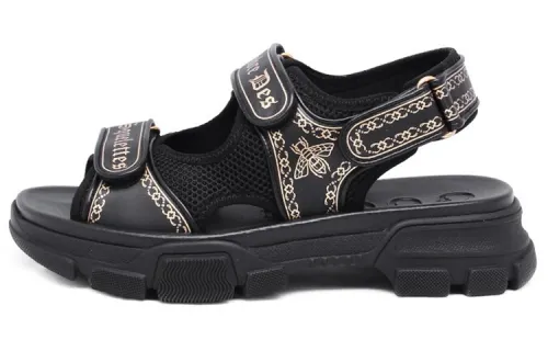 GUCCI Print Beach Sandals Men's Black