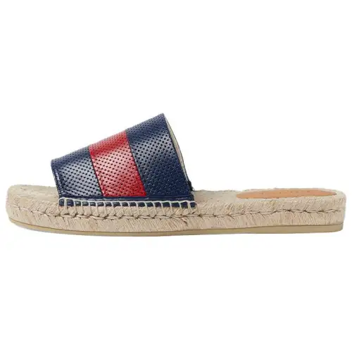 GUCCI Slide Slippers Men's Blue Red, Beige Camel