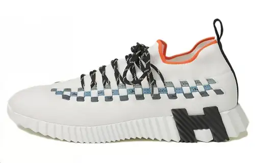 HERMES Fle Low top Casual Shoes Men's White