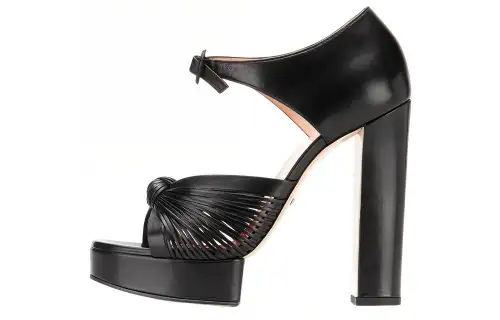 GUCCI Leather One Strap Sandals Women's Black