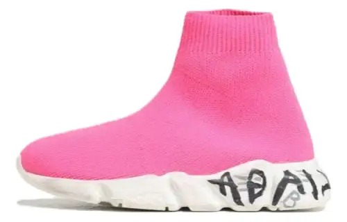 Balenciaga Fabric Breathable Mid top Casual Shoes Women's Pink