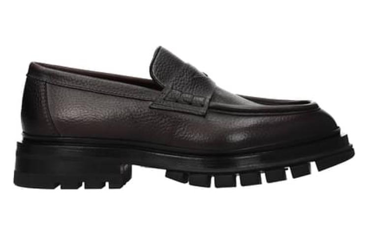 Santoni Grained Leather Loafers