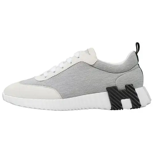 HERMES Bouncing Suede Low top Skateboard Shoes Women's Gray