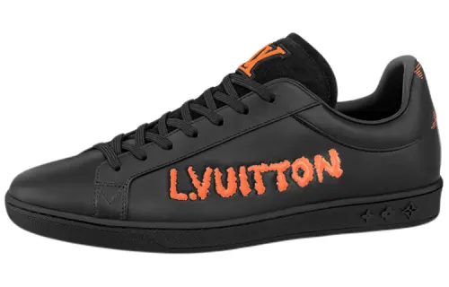 LOUIS VUITTON Lv Luxembourg Samothrace Sneakers 'Black With Orange'