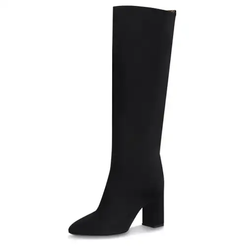 LOUIS VUITTON Donna Suede Knee high Boots 8.5cm Women's Gray