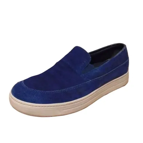 PRADA Leather Casual Shoes Men's Blue