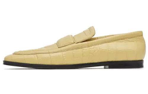 Bottega Veneta Croc-Effect Leather Loafer Yellow Women's