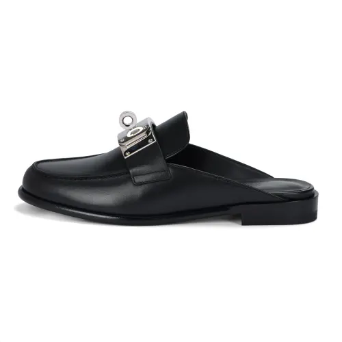 HERMES Closed Toe Slippers Women's Black