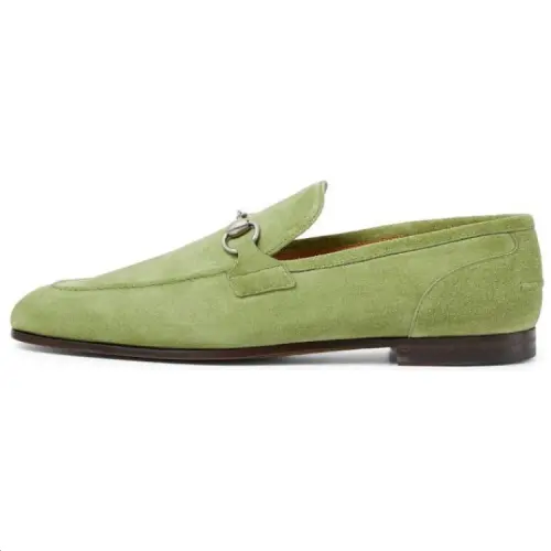 GUCCI Jordaan Suede Loafers Men's Green